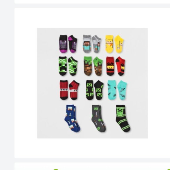 NEW! Minecraft 12 days of Socks Kids sz S 5.5-8.5 - Picture 2 of 7